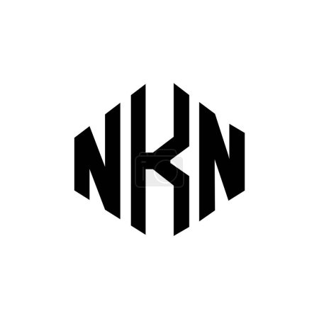 Ilustración de NKN letter logo design with polygon shape. NKN polygon and cube shape logo design. NKN hexagon vector logo template white and black colors. NKN monogram, business and real estate logo. - Imagen libre de derechos