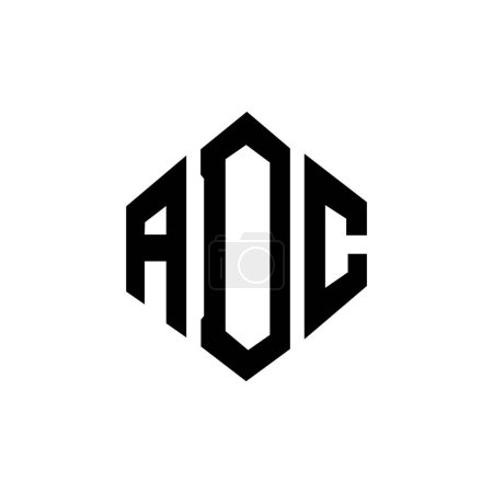 Illustration for ADC letter logo design with polygon shape. ADC polygon and cube shape logo design. ADC hexagon vector logo template white and black colors. ADC monogram, business and real estate logo. - Royalty Free Image