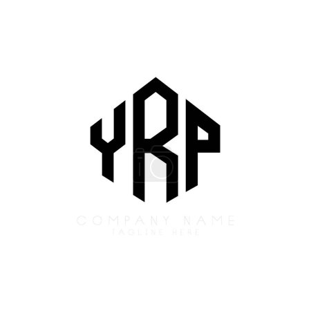 Illustration for YRP letter logo design with polygon shape. YRP polygon and cube shape logo design. YRP hexagon vector logo template white and black colors. YRP monogram, business and real estate logo. - Royalty Free Image