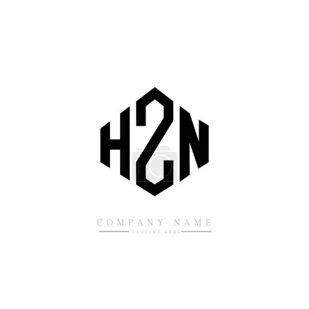 Illustration for HZN letter logo design with polygon shape. HZN polygon and cube shape logo design. HZN hexagon vector logo template white and black colors. HZN monogram, business and real estate logo. - Royalty Free Image