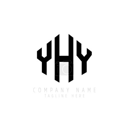 Illustration for YHY letter logo design with polygon shape. YHY polygon and cube shape logo design. YHY hexagon vector logo template white and black colors. YHY monogram, business and real estate logo. - Royalty Free Image