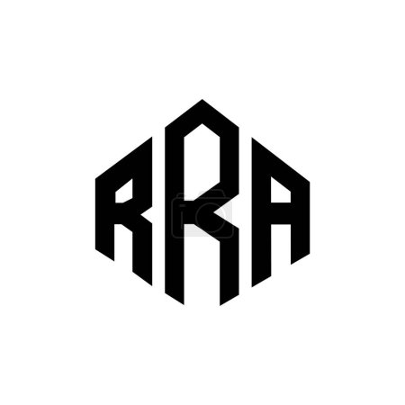 Illustration for RRA letter logo design with polygon shape. RRA polygon and cube shape logo design. RRA hexagon vector logo template white and black colors. RRA monogram, business and real estate logo. - Royalty Free Image