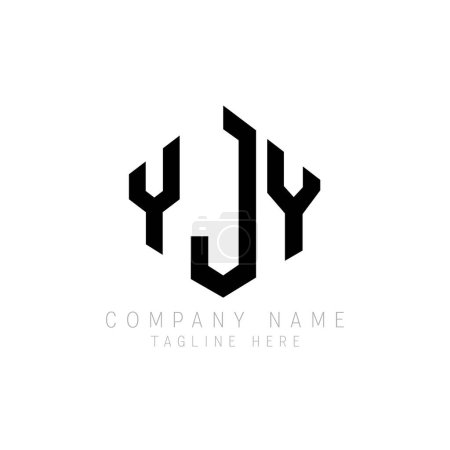 Illustration for YJY letter logo design with polygon shape. YJY polygon and cube shape logo design. YJY hexagon vector logo template white and black colors. YJY monogram, business and real estate logo. - Royalty Free Image