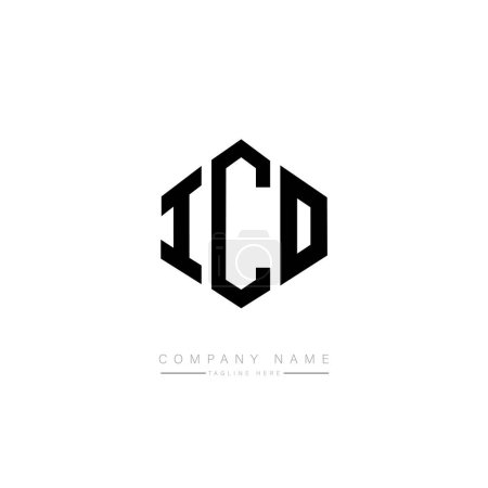 Ilustración de ICO carta inicial logo plantilla diseño vector - Imagen libre de derechos