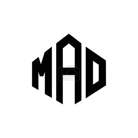 Ilustración de Diseño del logotipo de la letra MAO con forma de polígono. Diseño de logotipo en forma de polígono y cubo MAO. MAO hexágono vector logotipo plantilla blanco y negro colores. MAO monograma, negocio y logotipo de bienes raíces. - Imagen libre de derechos