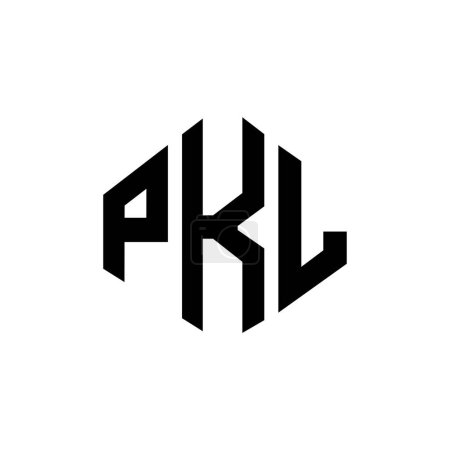 Ilustración de PKL letter logo design with polygon shape. PKL polygon and cube shape logo design. PKL hexagon vector logo template white and black colors. PKL monogram, business and real estate logo. - Imagen libre de derechos