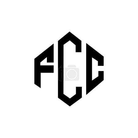 Illustration for FCC letter logo design with polygon shape. FCC polygon and cube shape logo design. FCC hexagon vector logo template white and black colors. FCC monogram, business and real estate logo. - Royalty Free Image