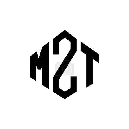 Téléchargez les illustrations : MZT letter logo design with polygon shape. MZT polygon and cube shape logo design. MZT hexagon vector logo template white and black colors. MZT monogram, business and real estate logo. - en licence libre de droit