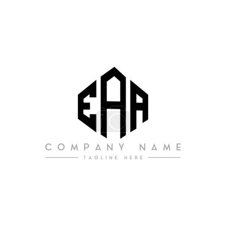 Téléchargez les illustrations : EAA letter logo design with polygon shape. EAA polygon and cube shape logo design. EAA hexagon vector logo template white and black colors. EAA monogram, business and real estate logo. - en licence libre de droit