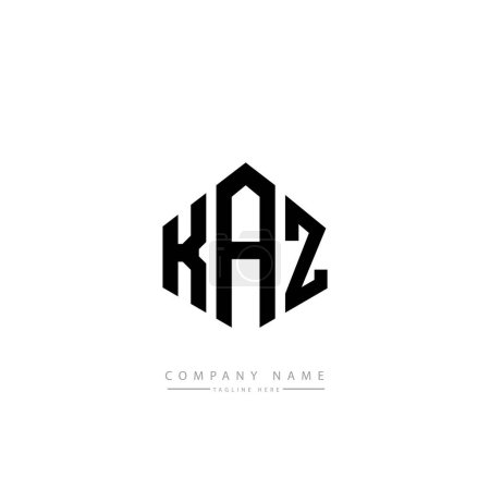 Téléchargez les illustrations : Vecteur de conception de modèle de logo initial lettre KAZ - en licence libre de droit
