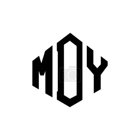 Téléchargez les illustrations : MDY letter logo design with polygon shape. MDY polygon and cube shape logo design. MDY hexagon vector logo template white and black colors. MDY monogram, business and real estate logo. - en licence libre de droit