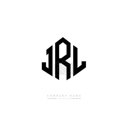 Illustration for JRL letter logo design with polygon shape. JRL polygon and cube shape logo design. JRL hexagon vector logo template white and black colors. JRL monogram, business and real estate logo. - Royalty Free Image