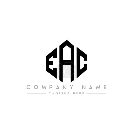 Illustration for EAC letter logo design with polygon shape. EAC polygon and cube shape logo design. EAC hexagon vector logo template white and black colors. EAC monogram, business and real estate logo. - Royalty Free Image