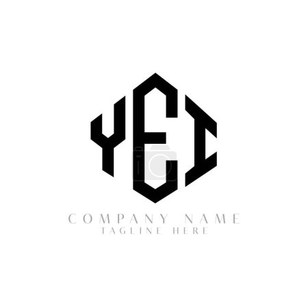 Illustration for YEI letter logo design with polygon shape. YEI polygon and cube shape logo design. YEI hexagon vector logo template white and black colors. YEI monogram, business and real estate logo. - Royalty Free Image