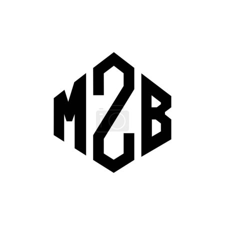 Téléchargez les illustrations : MZB lettre logo design avec forme de polygone. MZB polygone et forme de cube logo design. Modèle de logo vectoriel hexagonal MZB blanc et noir. Monogramme MZB, logo commercial et immobilier. - en licence libre de droit