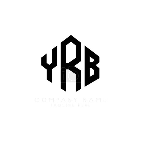 Téléchargez les illustrations : YRB letter logo design with polygon shape. YRB polygon and cube shape logo design. YRB hexagon vector logo template white and black colors. YRB monogram, business and real estate logo. - en licence libre de droit