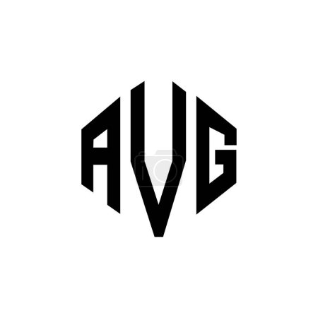 Illustration for AVG letter logo design with polygon shape. AVG polygon and cube shape logo design. AVG hexagon vector logo template white and black colors. AVG monogram, business and real estate logo. - Royalty Free Image