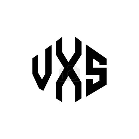 Illustration for VXS letter logo design with polygon shape. VXS polygon and cube shape logo design. VXS hexagon vector logo template white and black colors. VXS monogram, business and real estate logo. - Royalty Free Image