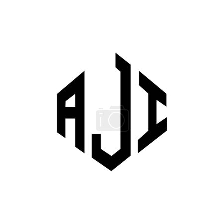 Ilustración de AJI letter logo design with polygon shape. AJI polygon and cube shape logo design. AJI hexagon vector logo template white and black colors. AJI monogram, business and real estate logo. - Imagen libre de derechos