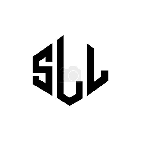 Illustration for SLL letter logo design with polygon shape. SLL polygon and cube shape logo design. SLL hexagon vector logo template white and black colors. SLL monogram, business and real estate logo. - Royalty Free Image