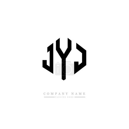Illustration for JYJ letter logo design with polygon shape. JYJ polygon and cube shape logo design. JYJ hexagon vector logo template white and black colors. JYJ monogram, business and real estate logo. - Royalty Free Image