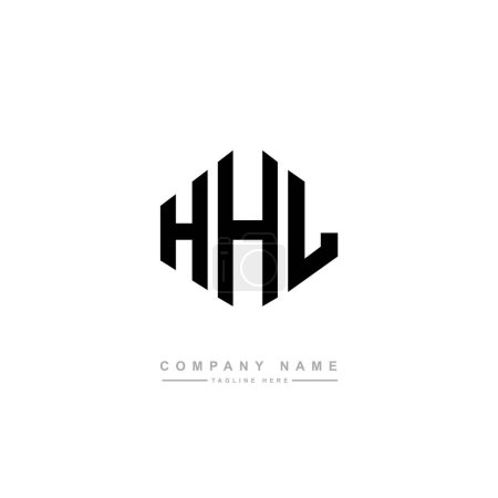 Illustration for HHL letter logo design with polygon shape. HHL polygon and cube shape logo design. HHL hexagon vector logo template white and black colors. HHL monogram, business and real estate logo. - Royalty Free Image