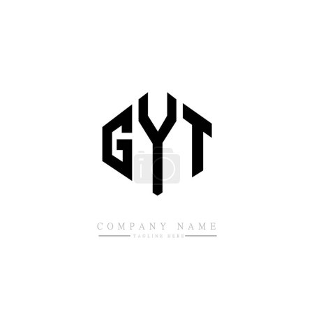 Ilustración de Diseño del logotipo de la letra GYT con forma de polígono. Diseño del logotipo en forma de cubo. Plantilla de logotipo de vector hexágono colores blanco y negro. Logotipo del monograma, del negocio y de bienes raíces. - Imagen libre de derechos