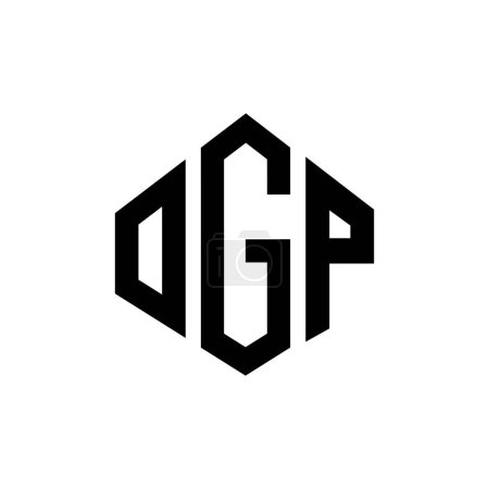 Illustration for OGP letter logo design with polygon shape. OGP polygon and cube shape logo design. OGP hexagon vector logo template white and black colors. OGP monogram, business and real estate logo. - Royalty Free Image