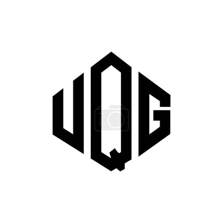 Ilustración de Diseño del logotipo de la letra UQG con forma de polígono. Diseño del logotipo en forma de polígono y cubo UQG. UQG hexágono vector logotipo plantilla blanco y negro colores. Monograma UQG, logotipo de negocios e inmuebles. - Imagen libre de derechos