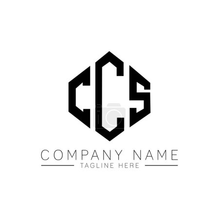 Illustration for CCS letter logo design with polygon shape. CCS polygon and cube shape logo design. CCS hexagon vector logo template white and black colors. CCS monogram, business and real estate logo. - Royalty Free Image