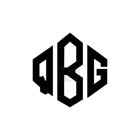 Téléchargez les illustrations : QBG letter logo design with polygon shape. QBG polygon and cube shape logo design. QBG hexagon vector logo template white and black colors. QBG monogram, business and real estate logo. - en licence libre de droit