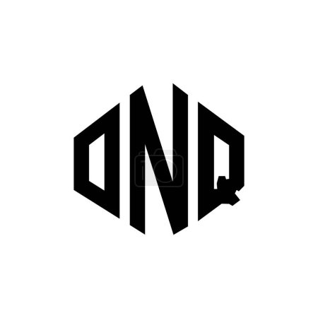 Illustration for ONQ letter logo design with polygon shape. ONQ polygon and cube shape logo design. ONQ hexagon vector logo template white and black colors. ONQ monogram, business and real estate logo. - Royalty Free Image