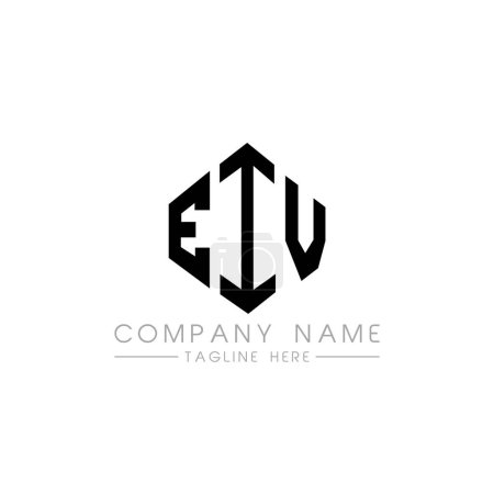 Illustration for EIV letter logo design with polygon shape. EIV polygon and cube shape logo design. EIV hexagon vector logo template white and black colors. EIV monogram, business and real estate logo. - Royalty Free Image