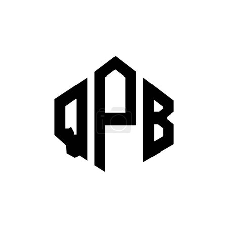 Ilustración de Diseño del logotipo de la letra QPB con forma de polígono. Diseño de logotipo en forma de polígono y cubo QPB. Plantilla de logotipo de vectores hexágono QPB colores blanco y negro. Monograma QPB, logotipo de negocios e inmuebles. - Imagen libre de derechos