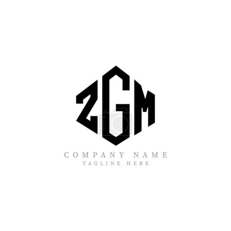 Illustration for ZGM letter logo design with polygon shape. ZGM polygon and cube shape logo design. ZGM hexagon vector logo template white and black colors. ZGM monogram, business and real estate logo.ZGM letter logo design with polygon shape. ZGM polygon and cube sh - Royalty Free Image