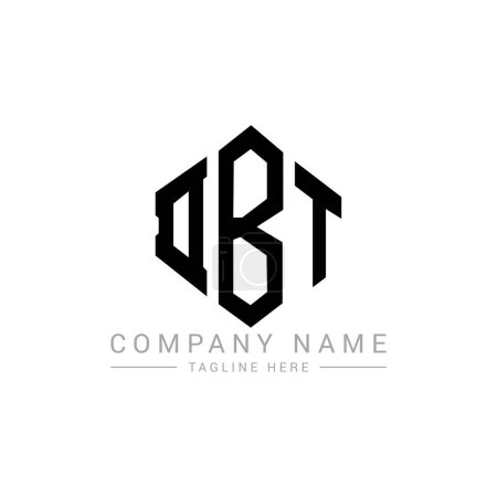 Illustration for DBT letter logo design with polygon shape. DBT polygon and cube shape logo design. DBT hexagon vector logo template white and black colors. DBT monogram, business and real estate logo. - Royalty Free Image