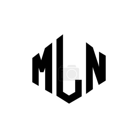 Ilustración de MLN letter logo design with polygon shape. MLN polygon and cube shape logo design. MLN hexagon vector logo template white and black colors. MLN monogram, business and real estate logo. - Imagen libre de derechos