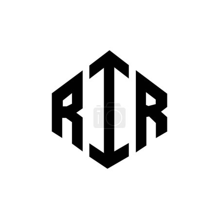 Illustration for RIR letter logo design with polygon shape. RIR polygon and cube shape logo design. RIR hexagon vector logo template white and black colors. RIR monogram, business and real estate logo. - Royalty Free Image