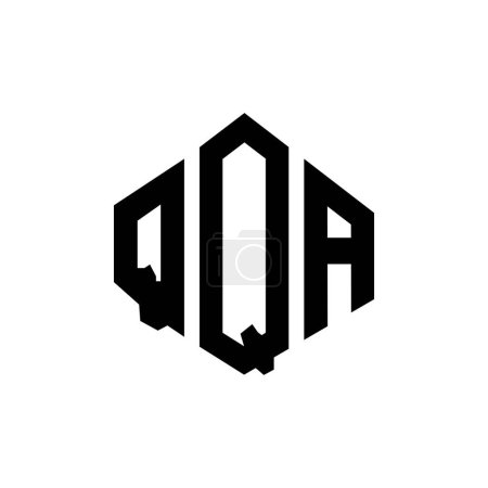 Téléchargez les illustrations : QQA lettre logo design avec forme de polygone. QQA polygone et forme de cube logo design. Modèle de logo vectoriel hexagonal QQA blanc et noir. Monogramme QQA, logo commercial et immobilier. - en licence libre de droit