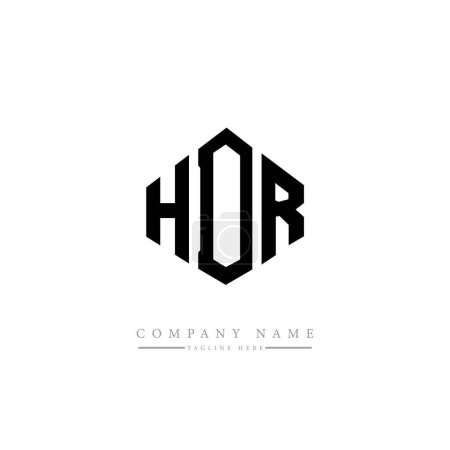 Illustration for HDR letter logo design with polygon shape. HDR polygon and cube shape logo design. HDR hexagon vector logo template white and black colors. HDR monogram, business and real estate logo. - Royalty Free Image