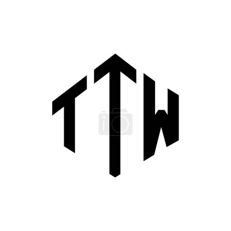 Illustration for TTW letter logo design with polygon shape. TTW polygon and cube shape logo design. TTW hexagon vector logo template white and black colors. TTW monogram, business and real estate logo. - Royalty Free Image