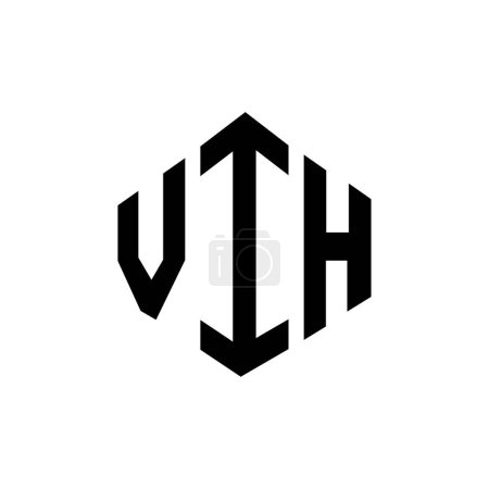 Illustration for VIH letter logo design with polygon shape. VIH polygon and cube shape logo design. VIH hexagon vector logo template white and black colors. VIH monogram, business and real estate logo. - Royalty Free Image
