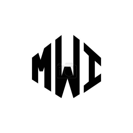 Ilustración de Diseño del logotipo de la letra MWI con forma de polígono. Diseño de logotipo en forma de polígono y cubo MWI. Plantilla de logotipo de vector hexágono MWI colores blanco y negro. Monograma MWI, logotipo de negocios e inmuebles. - Imagen libre de derechos