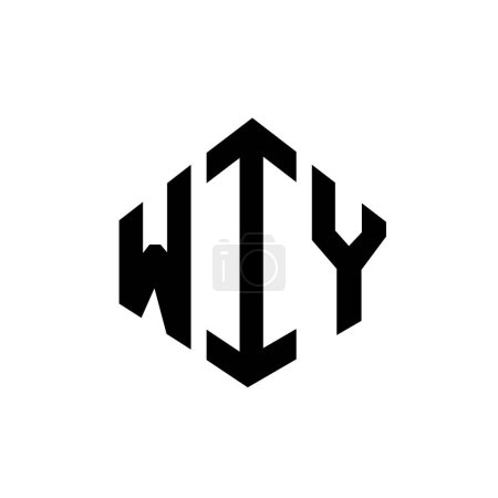 Ilustración de WIY letter logo design with polygon shape. WIY polygon and cube shape logo design. WIY hexagon vector logo template white and black colors. WIY monogram, business and real estate logo. - Imagen libre de derechos