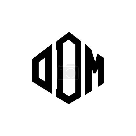 Ilustración de ODM letter logo design with polygon shape. ODM polygon and cube shape logo design. ODM hexagon vector logo template white and black colors. ODM monogram, business and real estate logo. - Imagen libre de derechos