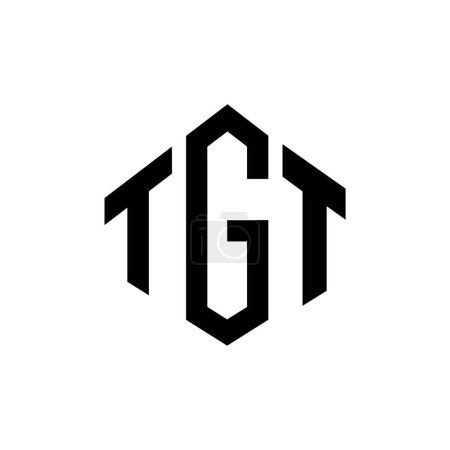 Téléchargez les illustrations : TGT lettre logo design avec forme de polygone. Logo en polygone TGT et forme cubique. Modèle de logo vectoriel hexagonal TGT blanc et noir. Monogramme TGT, logo commercial et immobilier. - en licence libre de droit