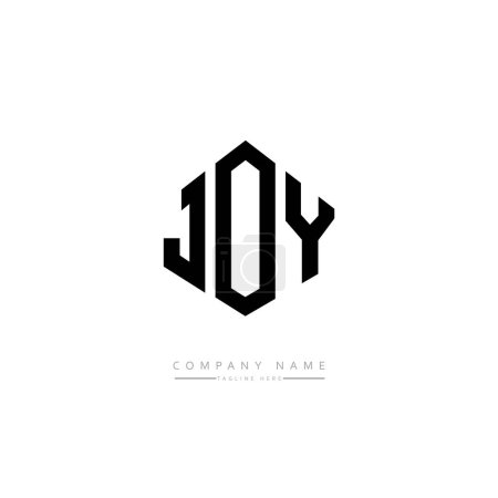 Illustration for JOY letter logo design with polygon shape. JOY polygon and cube shape logo design. JOY hexagon vector logo template white and black colors. JOY monogram, business and real estate logo. - Royalty Free Image