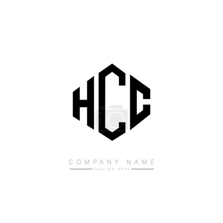 Illustration for HCC letter logo design with polygon shape. HCC polygon and cube shape logo design. HCC hexagon vector logo template white and black colors. HCC monogram, business and real estate logo. - Royalty Free Image