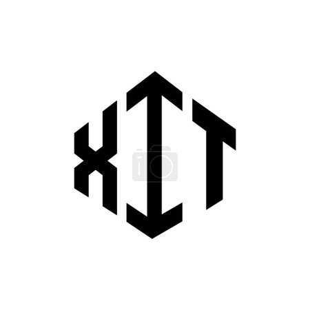 Ilustración de Diseño del logotipo de la letra XIT con forma de polígono. Diseño del logotipo en forma de polígono y cubo XIT. XIT hexágono vector logotipo plantilla blanco y negro colores. Monograma XIT, logotipo de negocios e inmuebles. - Imagen libre de derechos