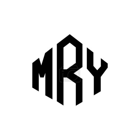 Illustration for MRY letter logo design with polygon shape. MRY polygon and cube shape logo design. MRY hexagon vector logo template white and black colors. MRY monogram, business and real estate logo. - Royalty Free Image